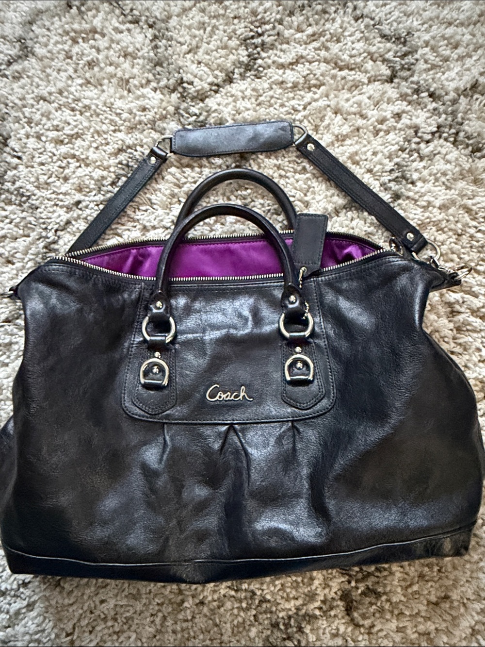 Vintage Coach Ashley Satchel with Silver Accents